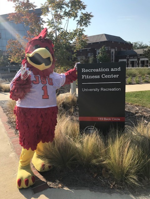 Picture of Cocky Next to Recreation and Fitness Center